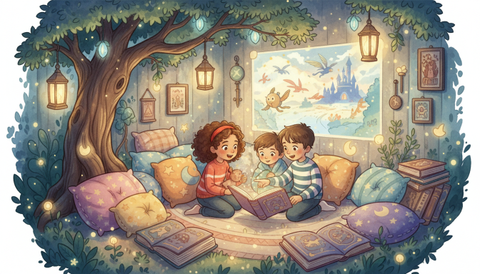 Děti čtou knihu s rodičem – síla tématu v dětské literatuře