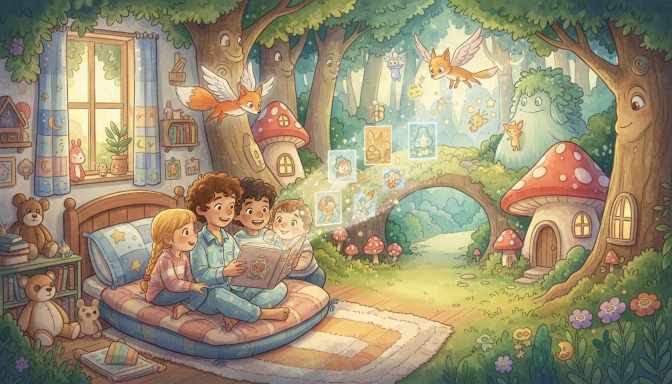 Medvídek, který se bál tmy – ilustrační obrázek k pohádce na dobrou noc a hře na odvahu pro děti